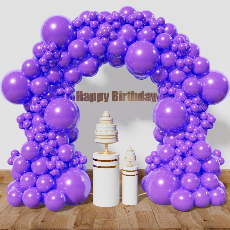 KAWKALSH Purple Balloon Arch Kit 111Pcs 18 12 5 Inch Latex Party Balloons Garland for Birthday Baby Shower Wedding Engagement Anniversary Christmas Party Decorations - Image 1